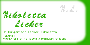 nikoletta licker business card